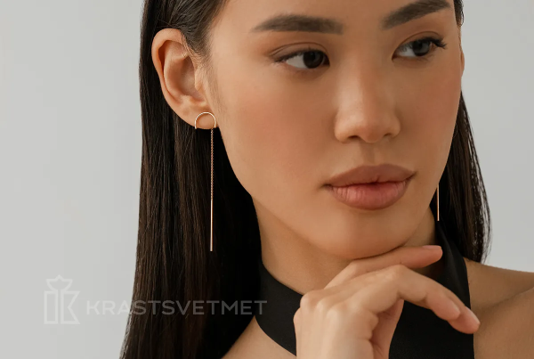 Серьги из красного золота «Полукруг на Кобре»